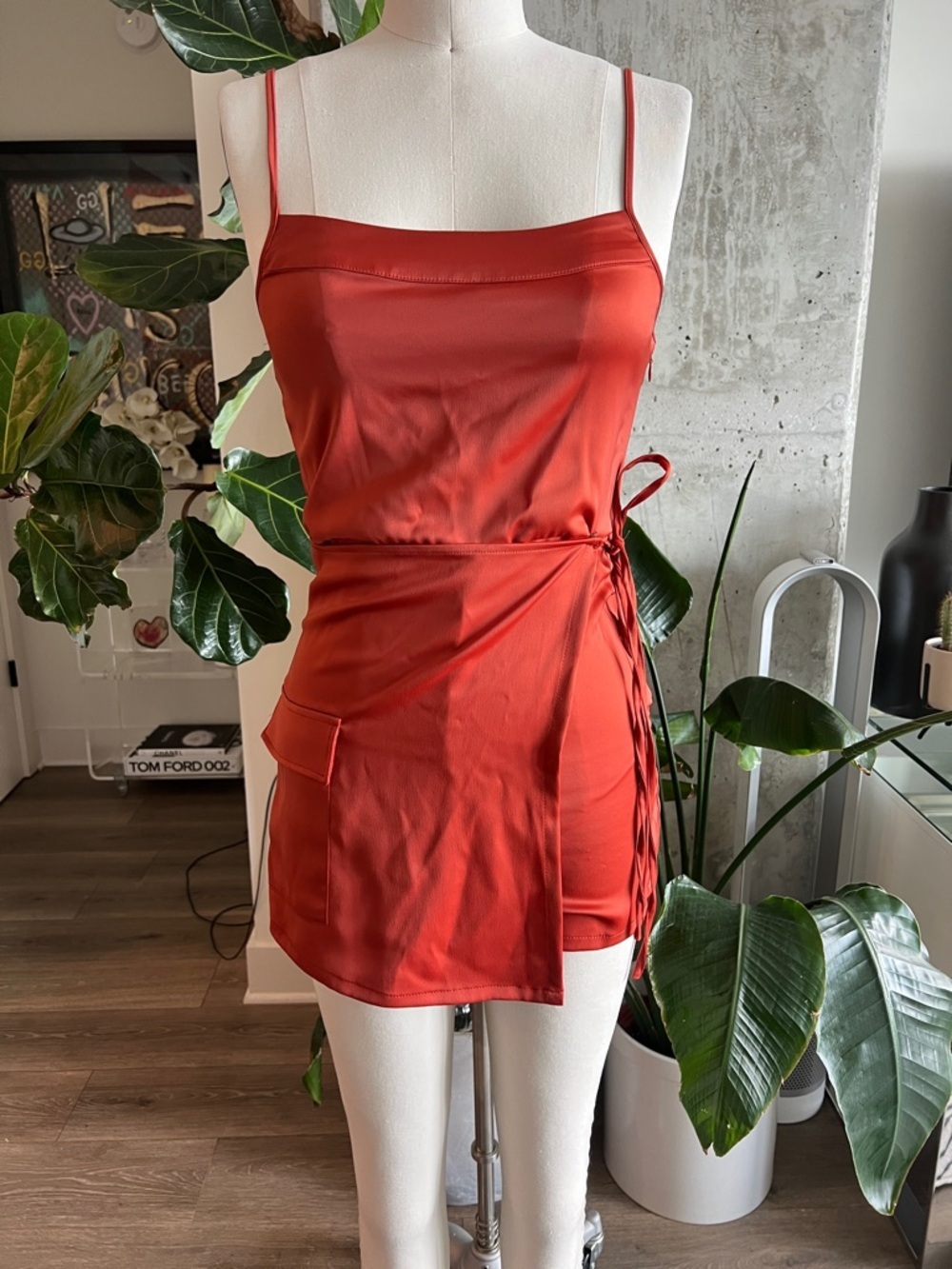 Urban Outfitters Rust Orange Slip Dress